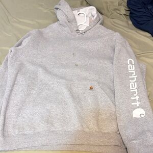 Carhartt Light Gray Men's Hoodie with Logo